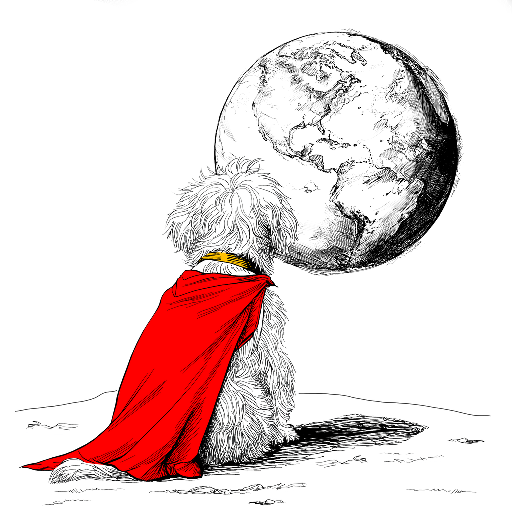 Krypto on Moon - White Glossy Mug