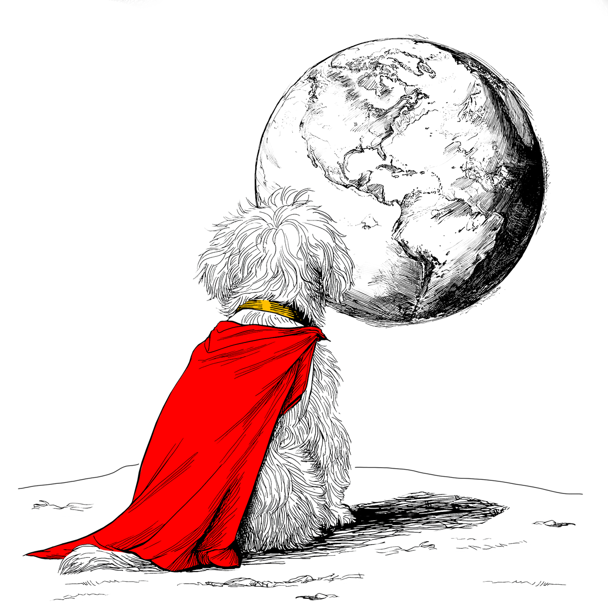 Krypto on Moon - White Glossy Mug