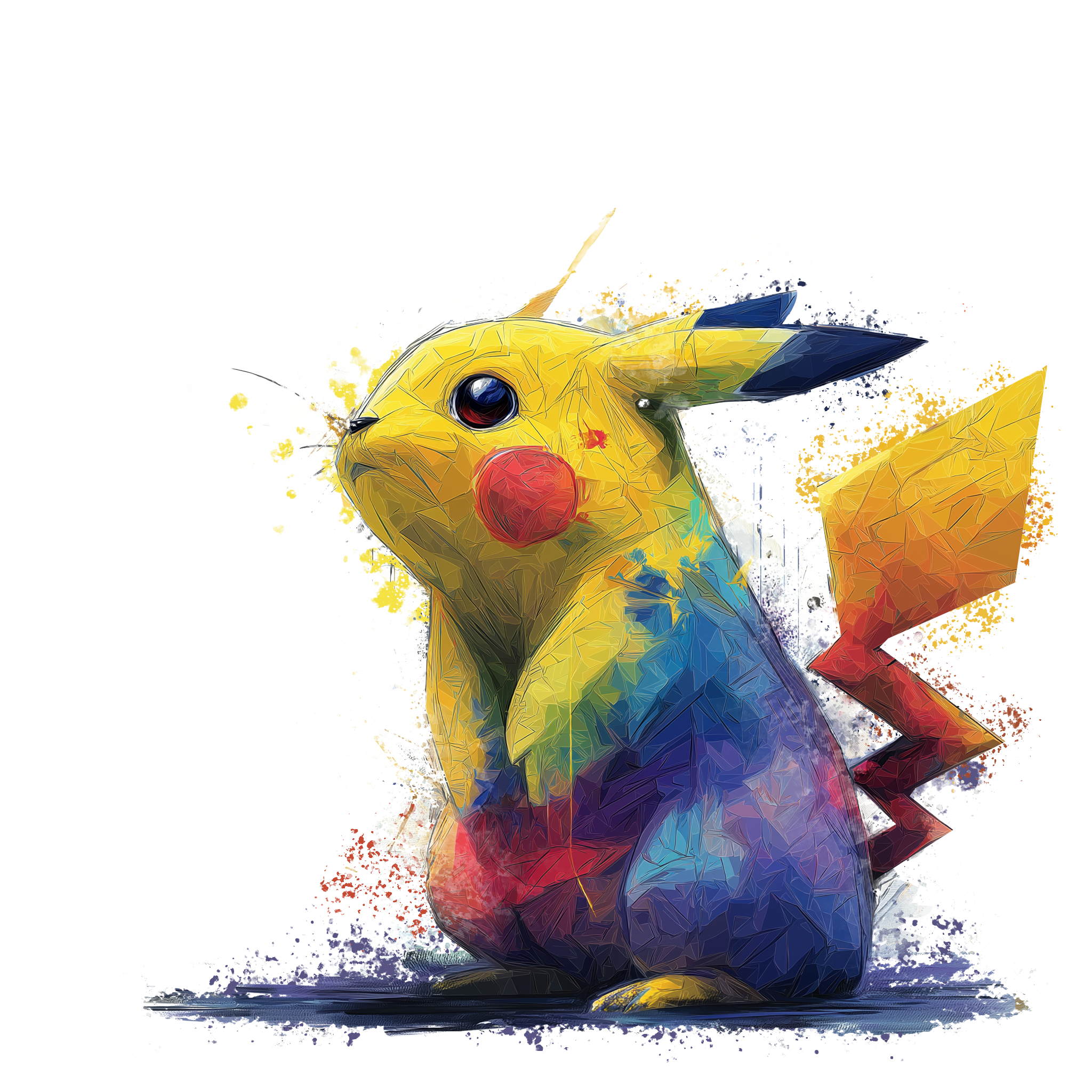 Pikachu Watercolour - White Glossy Mug