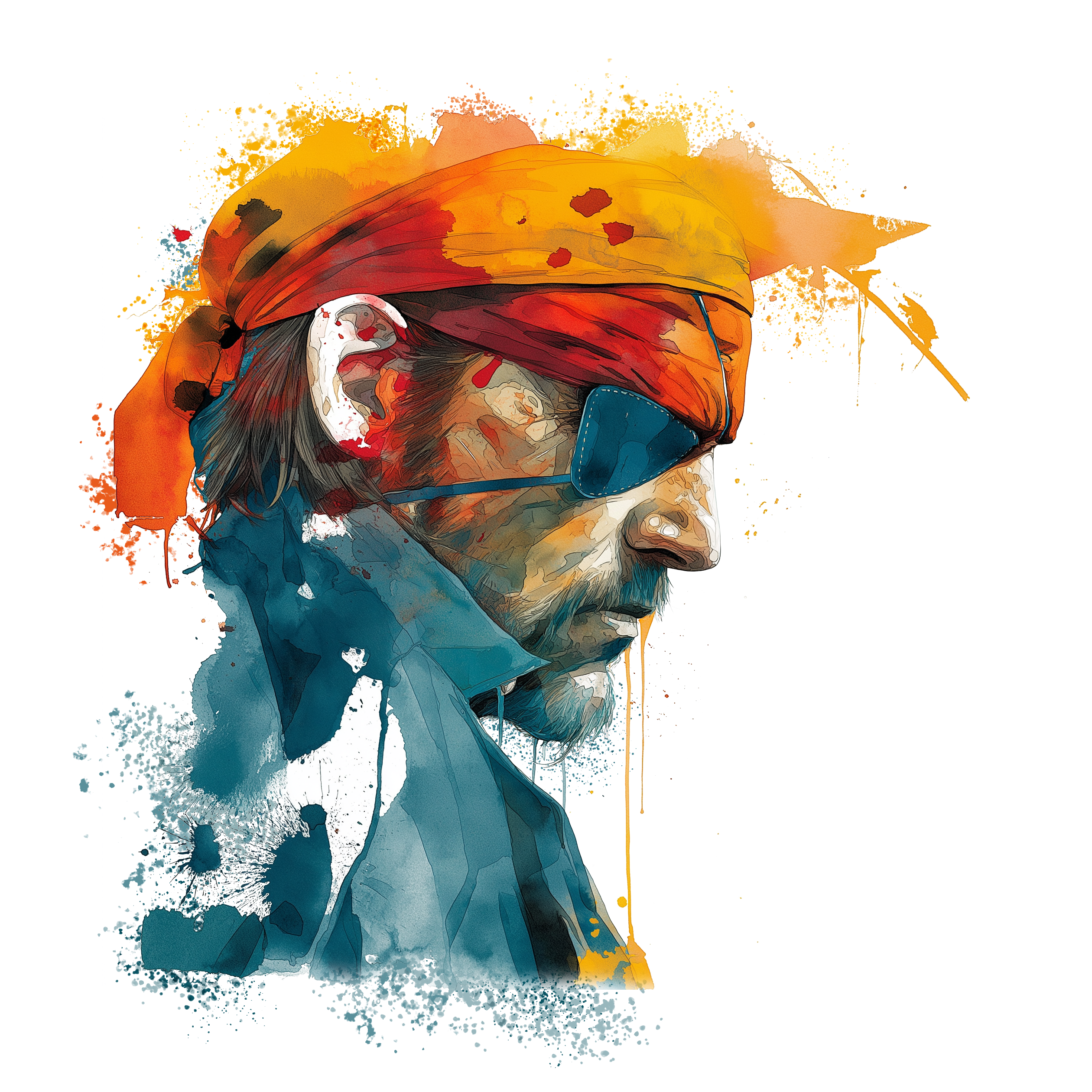 Solid Snake Watercolour - White Glossy Mug